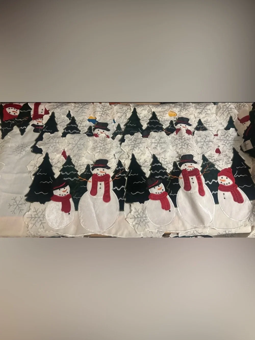 Festive Snowman Tree Holiday Table linens